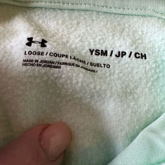 Under Armour Youth Girls Armour Fleece Iridescent Big Logo Hoodie (Small) - Picture 4 of 5